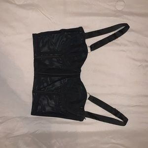 OHPOLLY LOVE LETTER MESH UNDERWIRED CORSET TOP